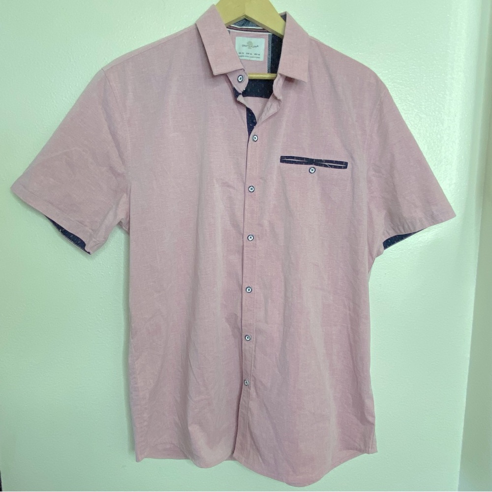 ) Croft & Flow mens Shirt Size XL short sleeve peach